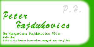peter hajdukovics business card