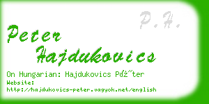 peter hajdukovics business card